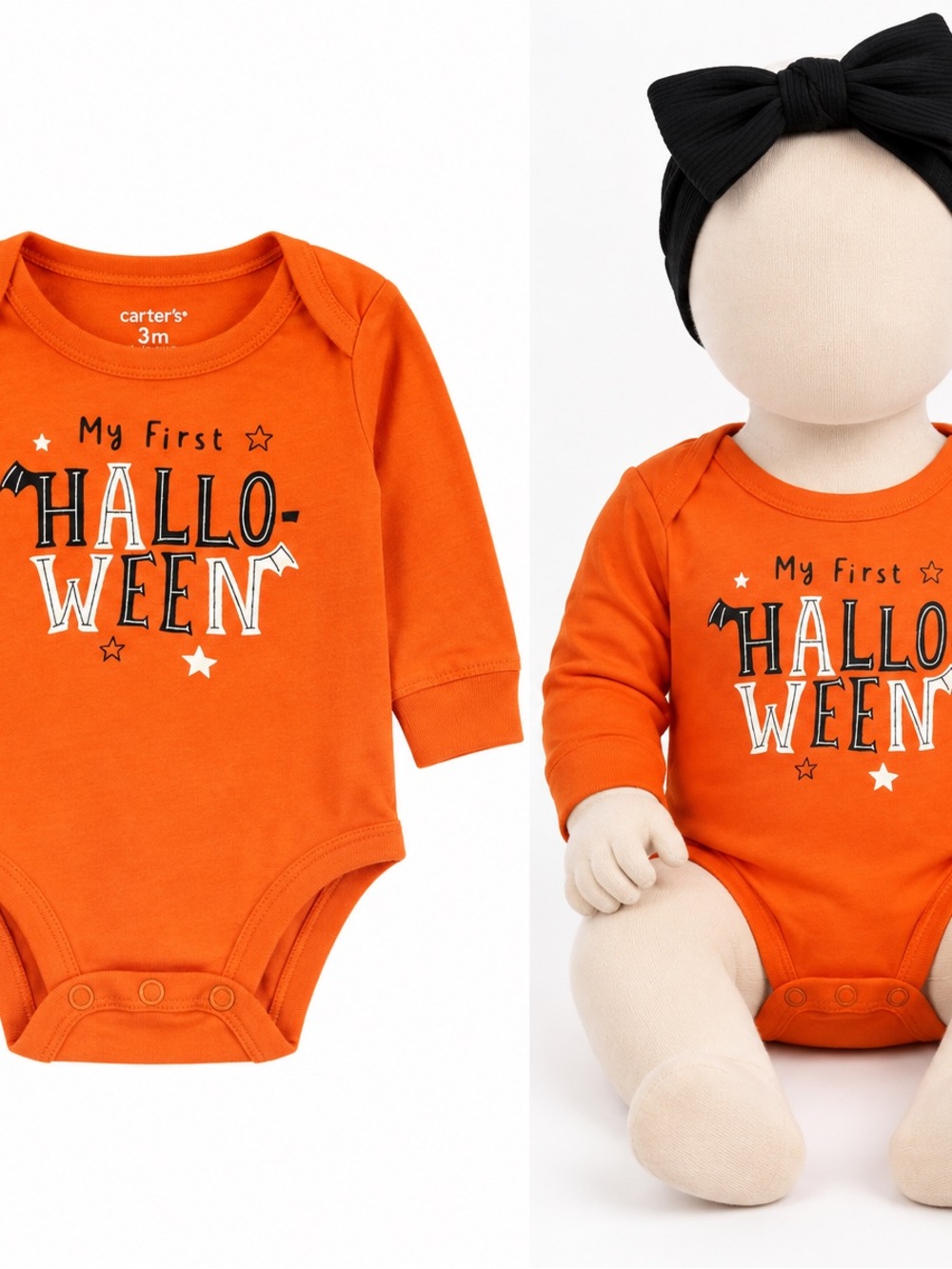 Carter's Orange 'My First Halloween' Long-Sleeve One-Piece